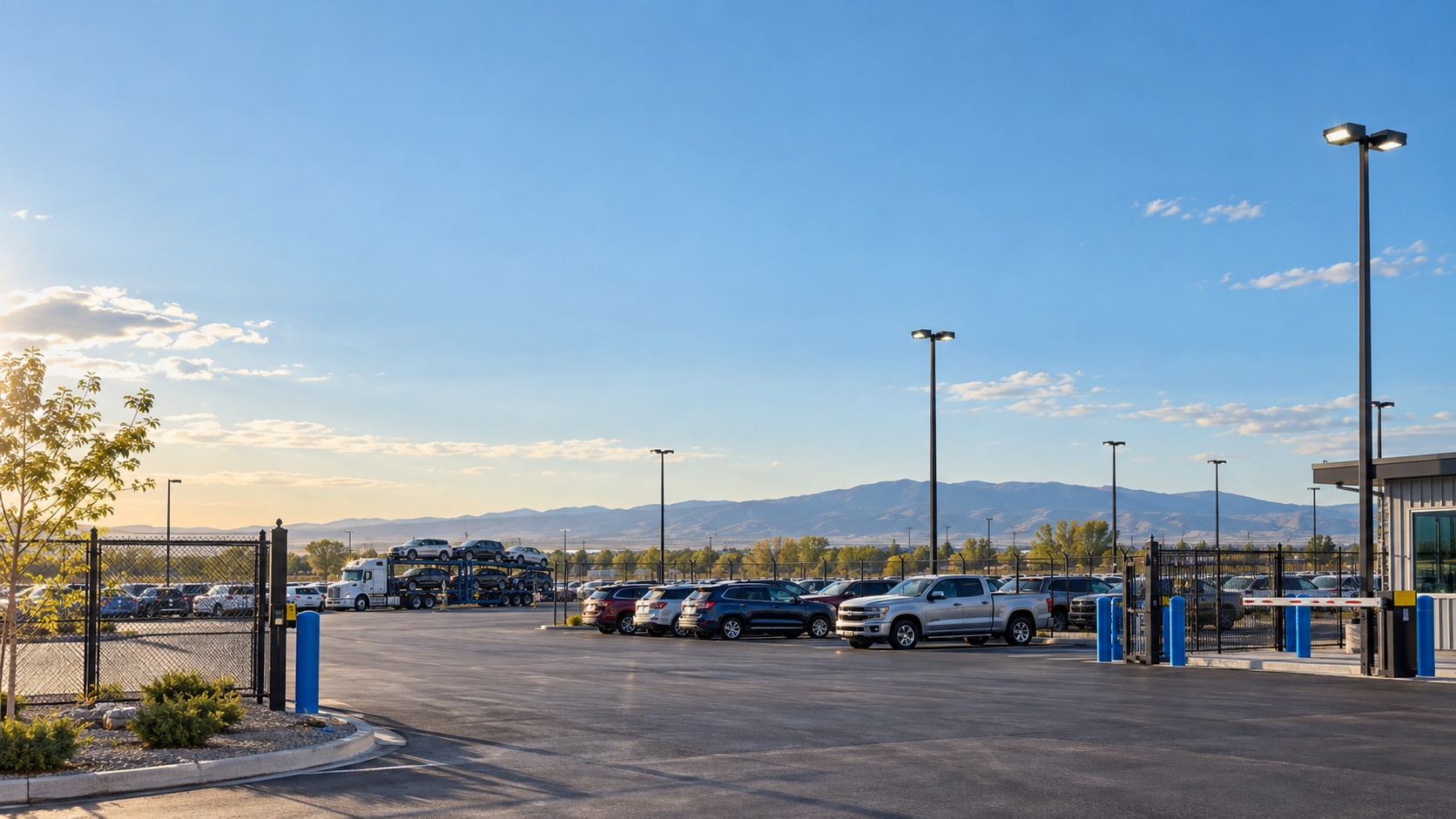 Secure vehicle terminal with controlled entry and staged vehicles